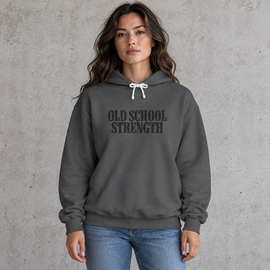 Old School Strength relaxed cotton hoodie product image